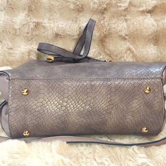 Dune London 3 Strap Zippered Snakeskin Luxury Bucket Handbag - Picture 4 of 9